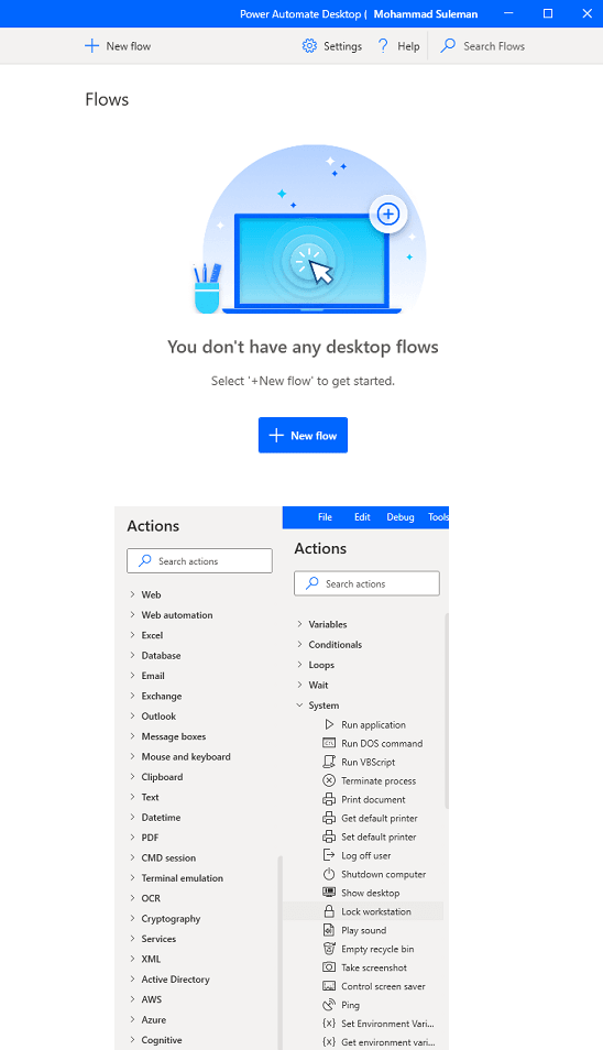 Power Automate Desktop create flow