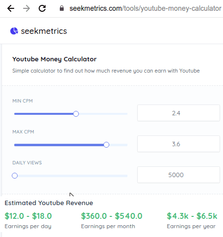 Money Calculator — Seekmetrics