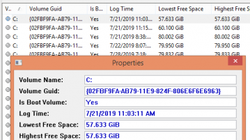 Nirsoft FreeSpaceLogView in action