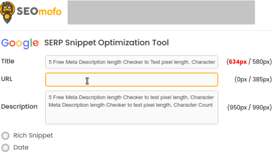 SEOmofo Meta Description Checker