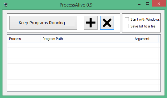 ProcessAlive Main UI