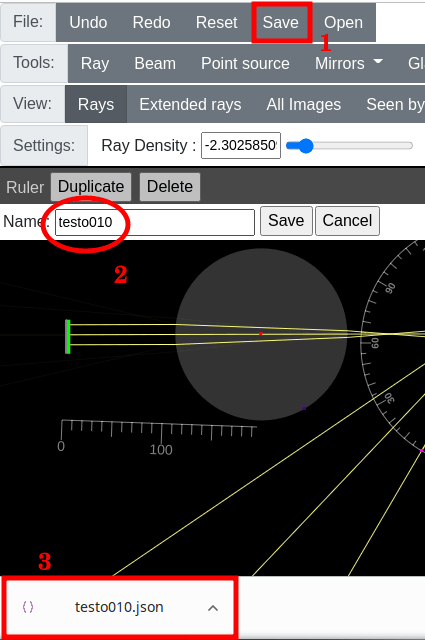 Ray Optics Simulation save project