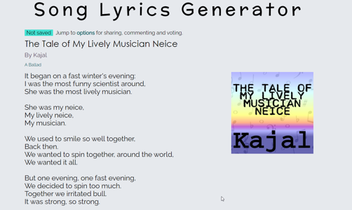 Song lyrics generator