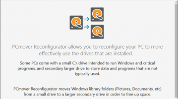PCmover Reconfigurator First Launch