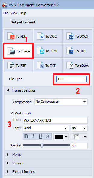 AVS Document Converter Options