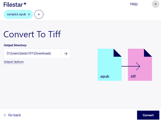 Filestar EPUB to TIFF