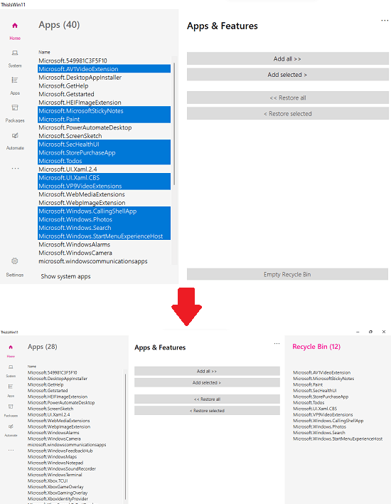 ThisIsWin11 Uninstall Apps