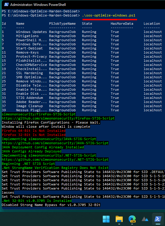 Windows Optimize Harden Debloat