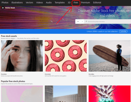 Adobe Stock Free collection: Photos, Vectors, Videos