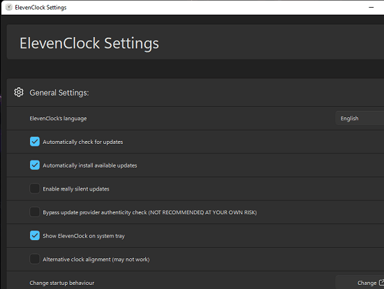 for windows download ElevenClock 4.3.0