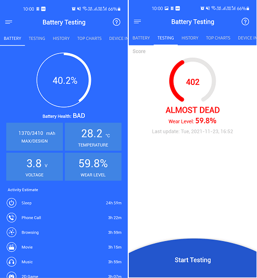 android battery app test