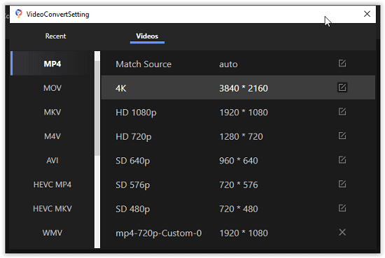 Duo cideo converter setting