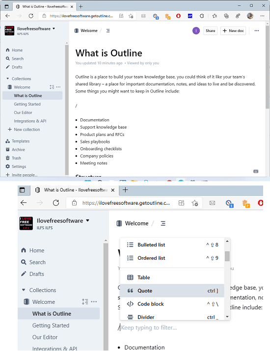 Outline Pages Notion Alternative