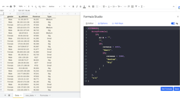 Free Code Editor for Google Sheets to build Complex Formulas: Formula Studio