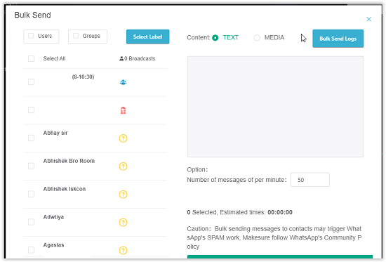 whatsapp auto bulk send