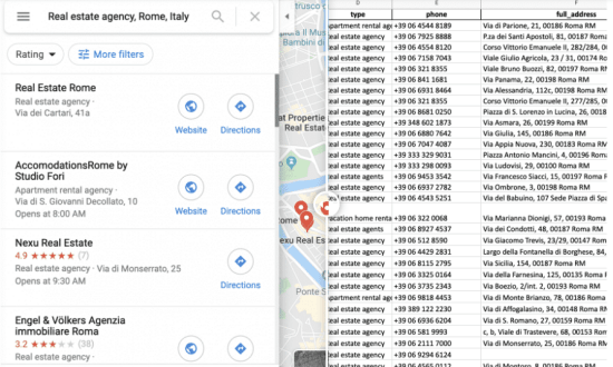 Google Maps Scraper to get businesses Name, Phone, Address, Site