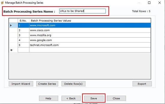 Batch Processing Series Name