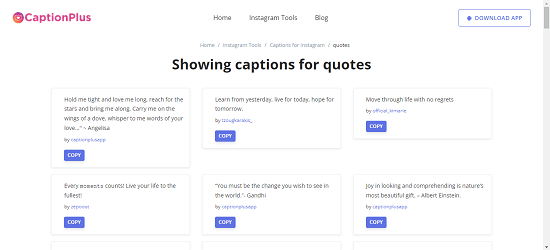 Free Search Engine for Instagram Captions: CaptionPlus