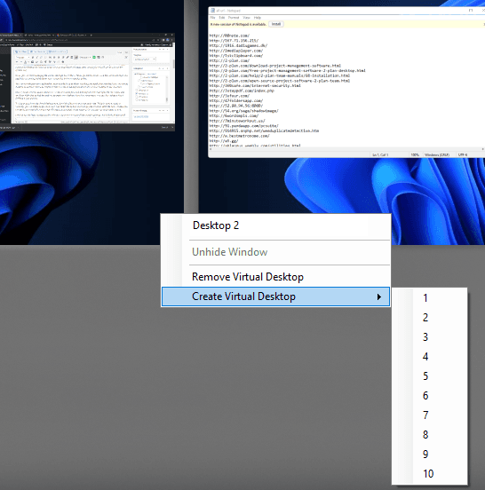 Create Virtual Desktop