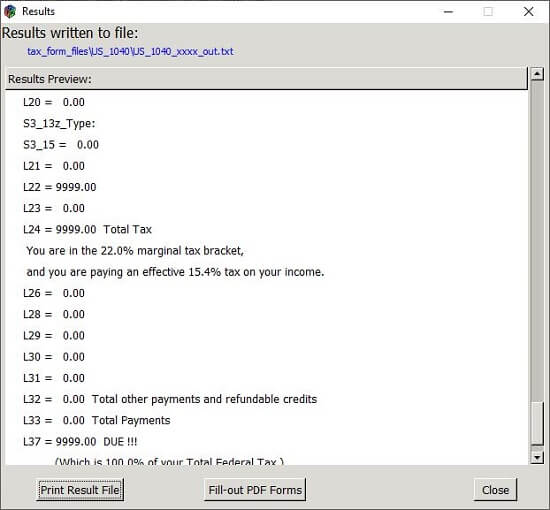 Free Tax Calculator Desktop App for Federal or State Personal Taxes