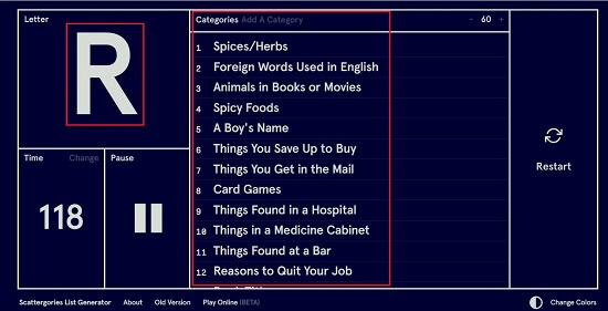 5 Free Scattergories List Generator Websites