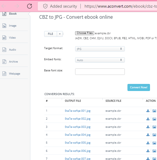 cbz to cbr file converter online