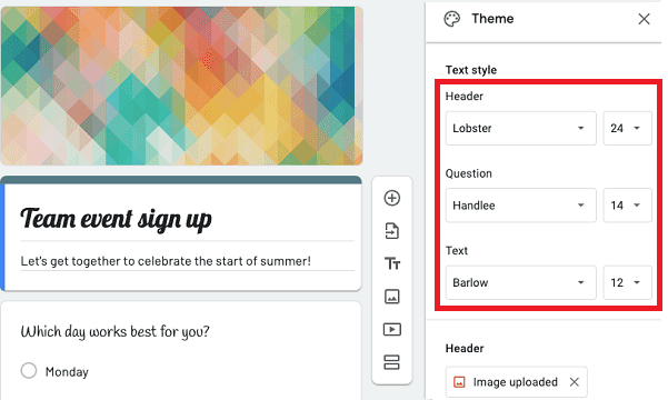 how-to-change-font-for-header-questions-text-on-google-forms