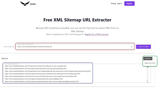 sitemap url extractor