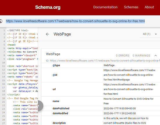 Schema Markup Validator