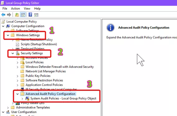 open system audit policies