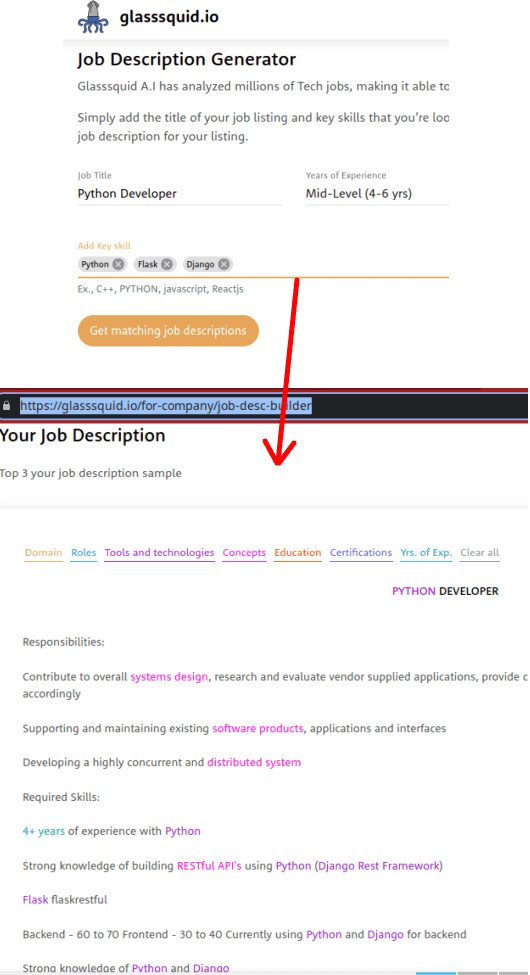 Glasssquid.io job description generator