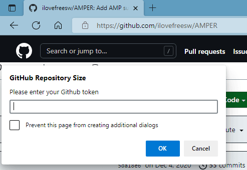 GitHub Repository Size Enter GitHub Token