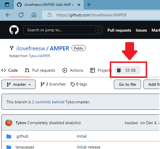 How to see size of a GitHub repository before Downloading/Cloning