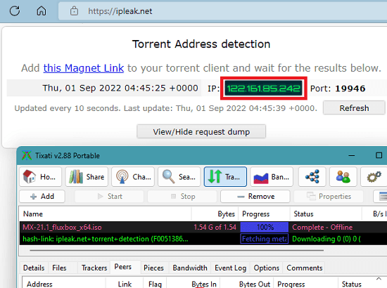 check torrent ip mac