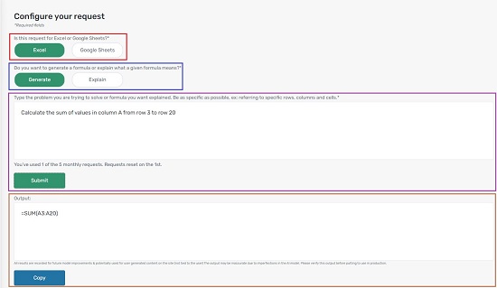 Natural language text to Formula