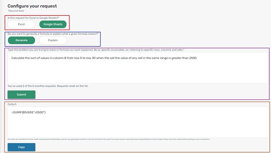 Natural language text to Formula