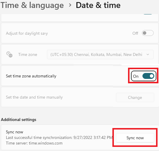 Sync Time Zone on Windows