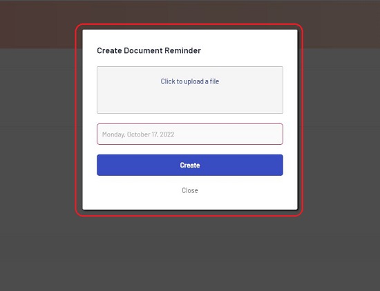 Upload document and set reminder