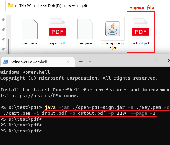 OpenPDF Sign in Action