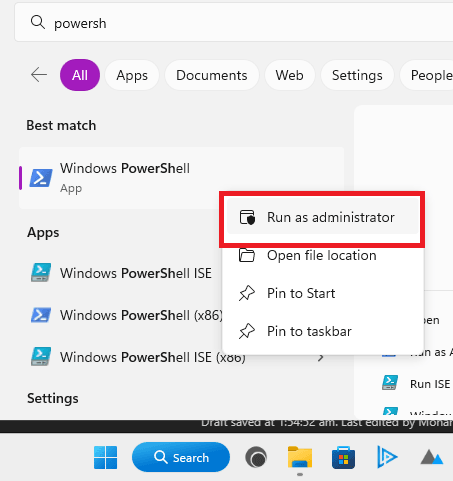 Run PowerShell as Administrator
