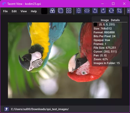 Tacent view free QOI Viewer