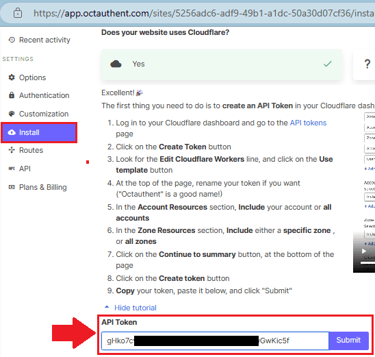 Octauthent API Token