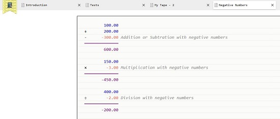 Negative numbers usage