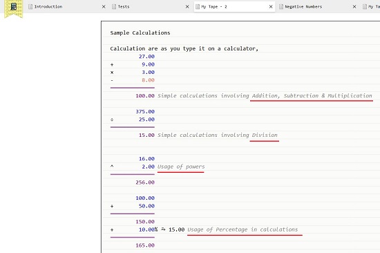 Simple calculations