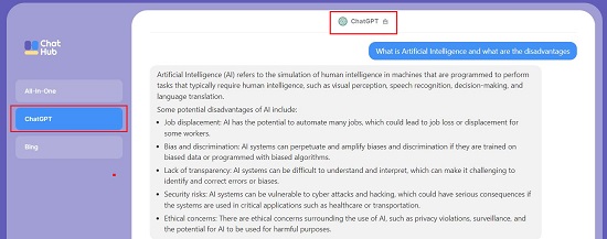 ChatGPT response