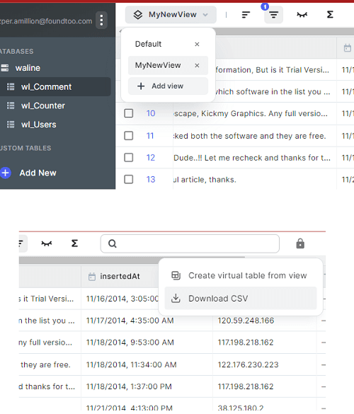 Plato Views and CSV Export