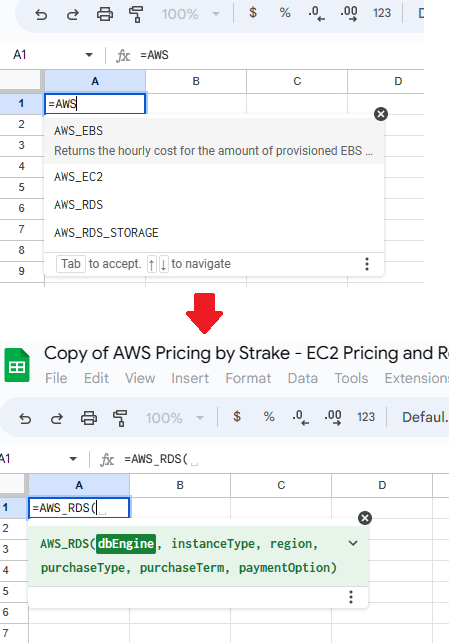 AWS Pricing by Strake Work via Formula