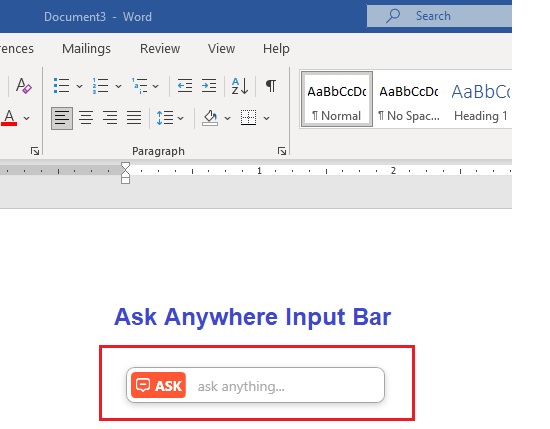 Ask Anywhere input bar