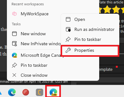Open Edge Canary Properties