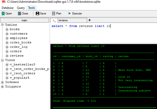 Open Source SQLite Editor Software with Charts, CSV Export